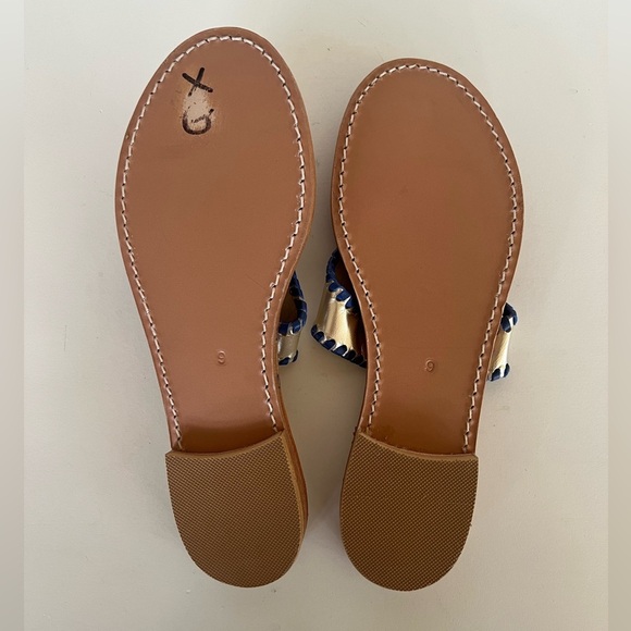 Palm Beach Sandals Embroidered Firecracker Sandals, Platinum Blue Red, 9 - Picture 7 of 11